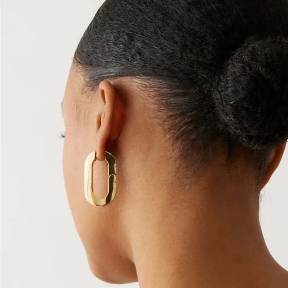 Jenny Bird Gold Mega U-Link Earrings - Picture 7 of 12